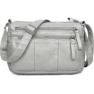 🆕 Volganik Rock PU Leather Shoulder Bag Women Cream Soft Pocketbooks Purse